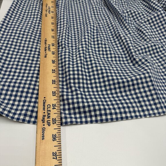 Scarlet Darkness Victorian Gingham Blouse Lantern Sleeves Blue White‎ Size M - Picture 8 of 8